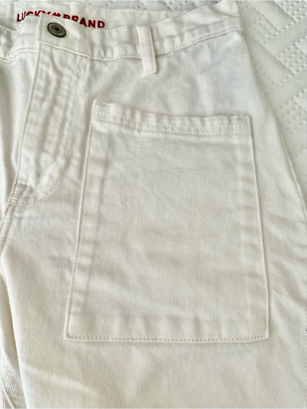 Lucky Brand White Denim High Rise Wide Leg Crops NawOT Size 8/29 - Picture 5 of 8